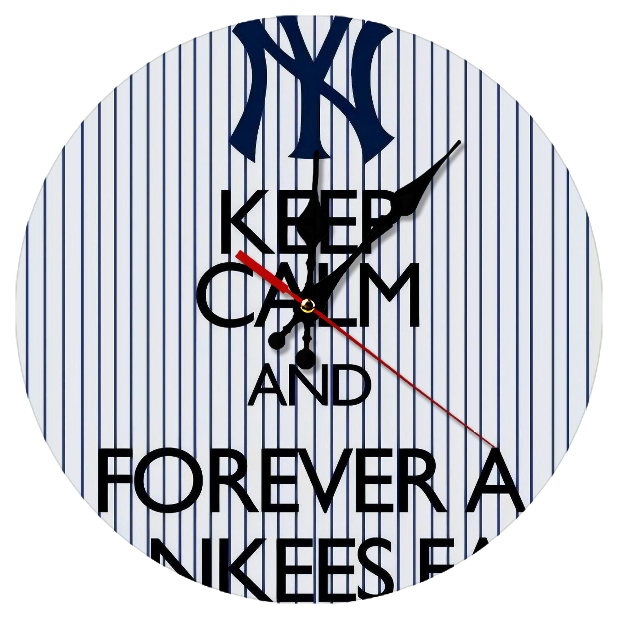 New York Yankees 158 Silent Round Wall Clock – Modern & Stylish DIY Design, Durable Wood Construction, Easy To Install – Perfect For Office, Bedroom, Living Room, And More